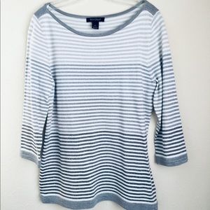 White House Black Market Gray And White Sweater